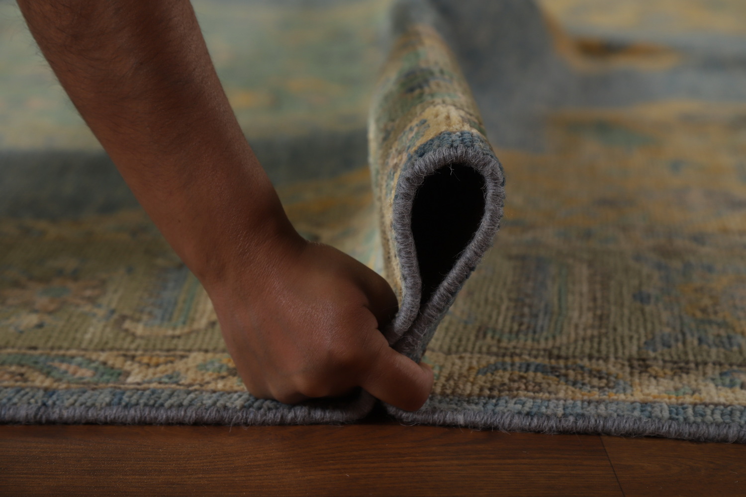 Vegetable Dye Blue Oushak Oriental Area Rug 8x10