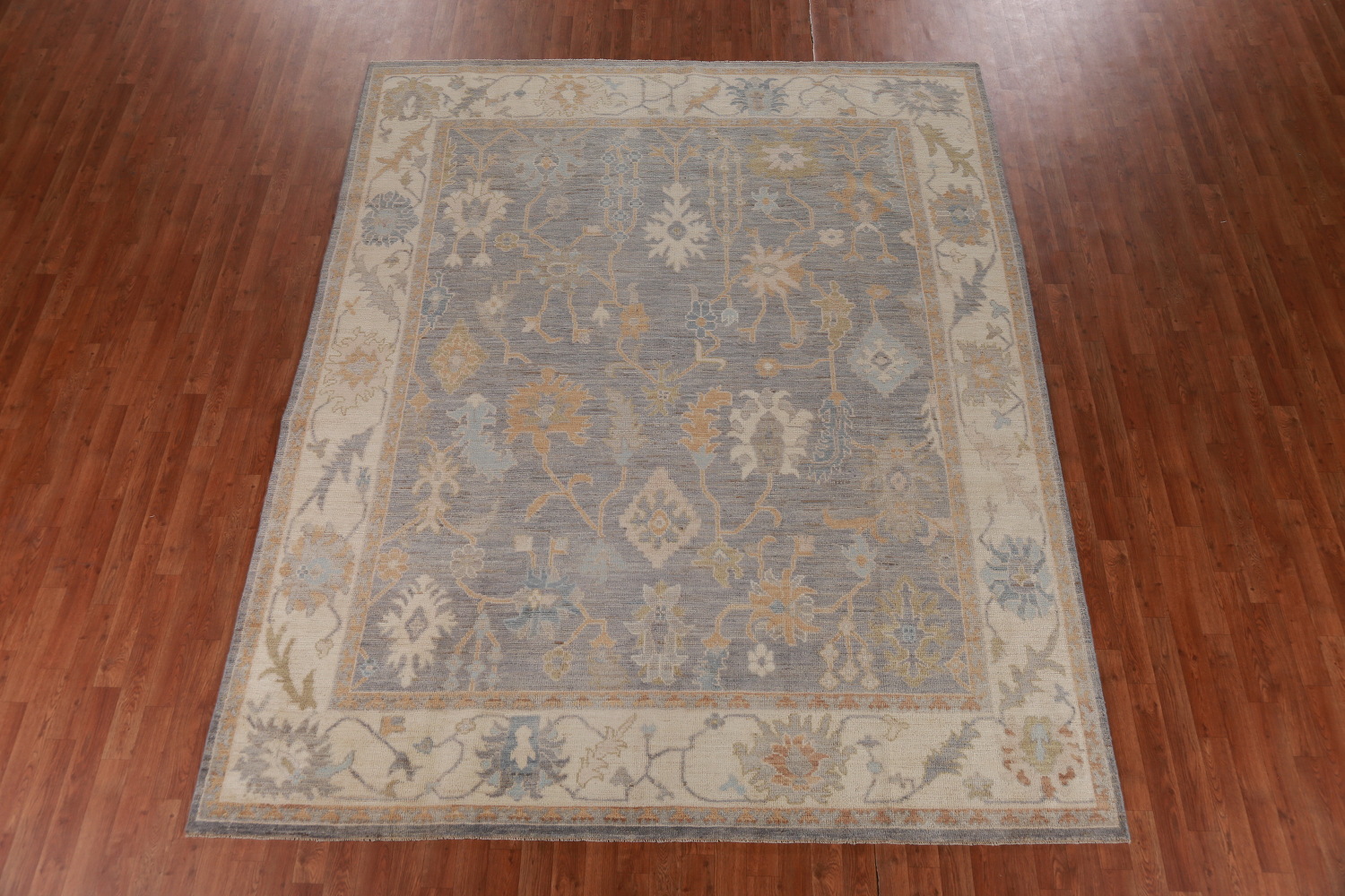 Vegetable Dye Gray Oushak Oriental Area Rug 8x10