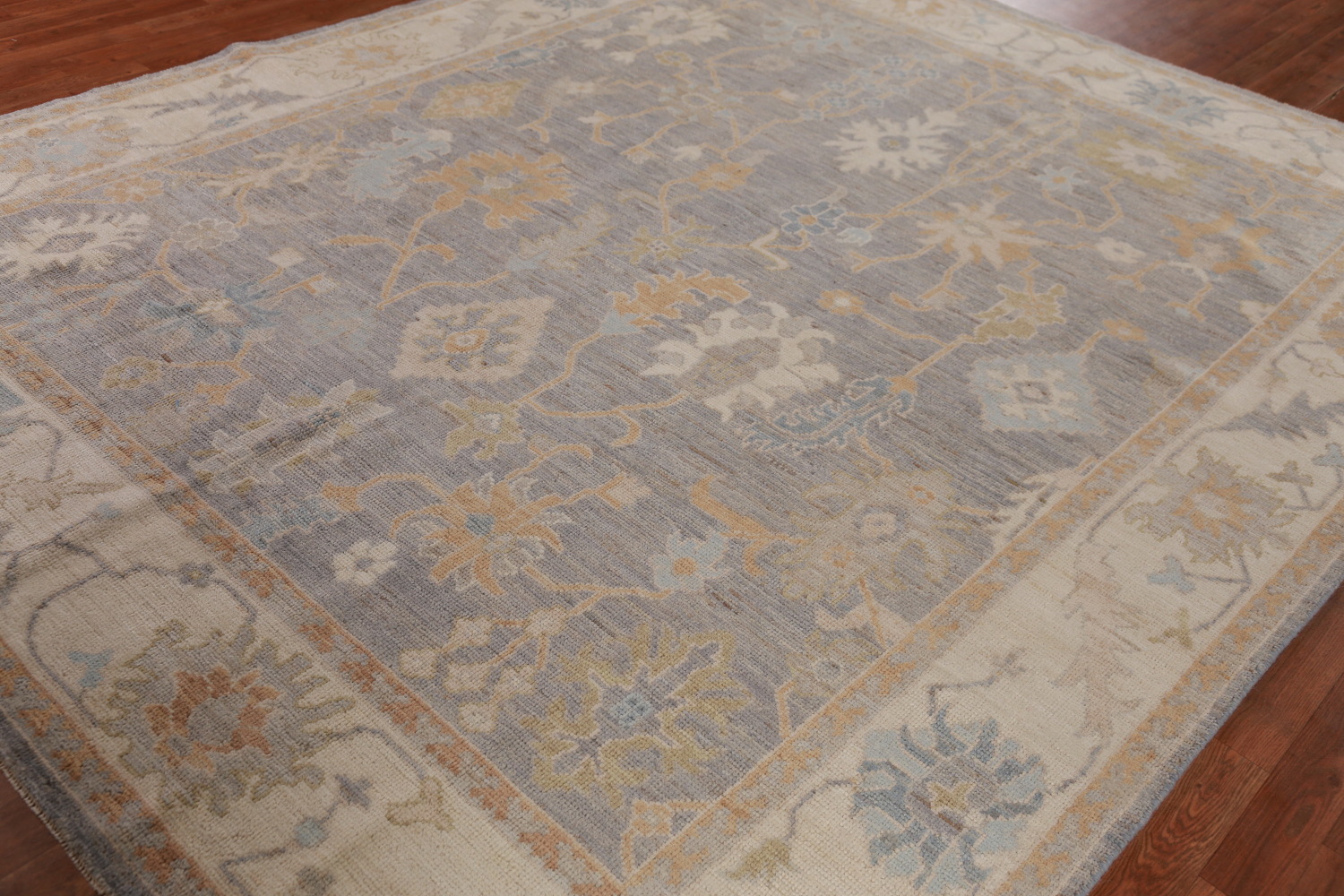 Vegetable Dye Gray Oushak Oriental Area Rug 8x10