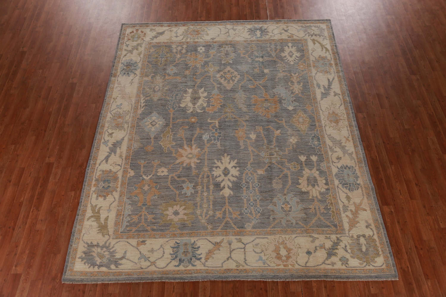 Vegetable Dye Gray Oushak Oriental Area Rug 8x10