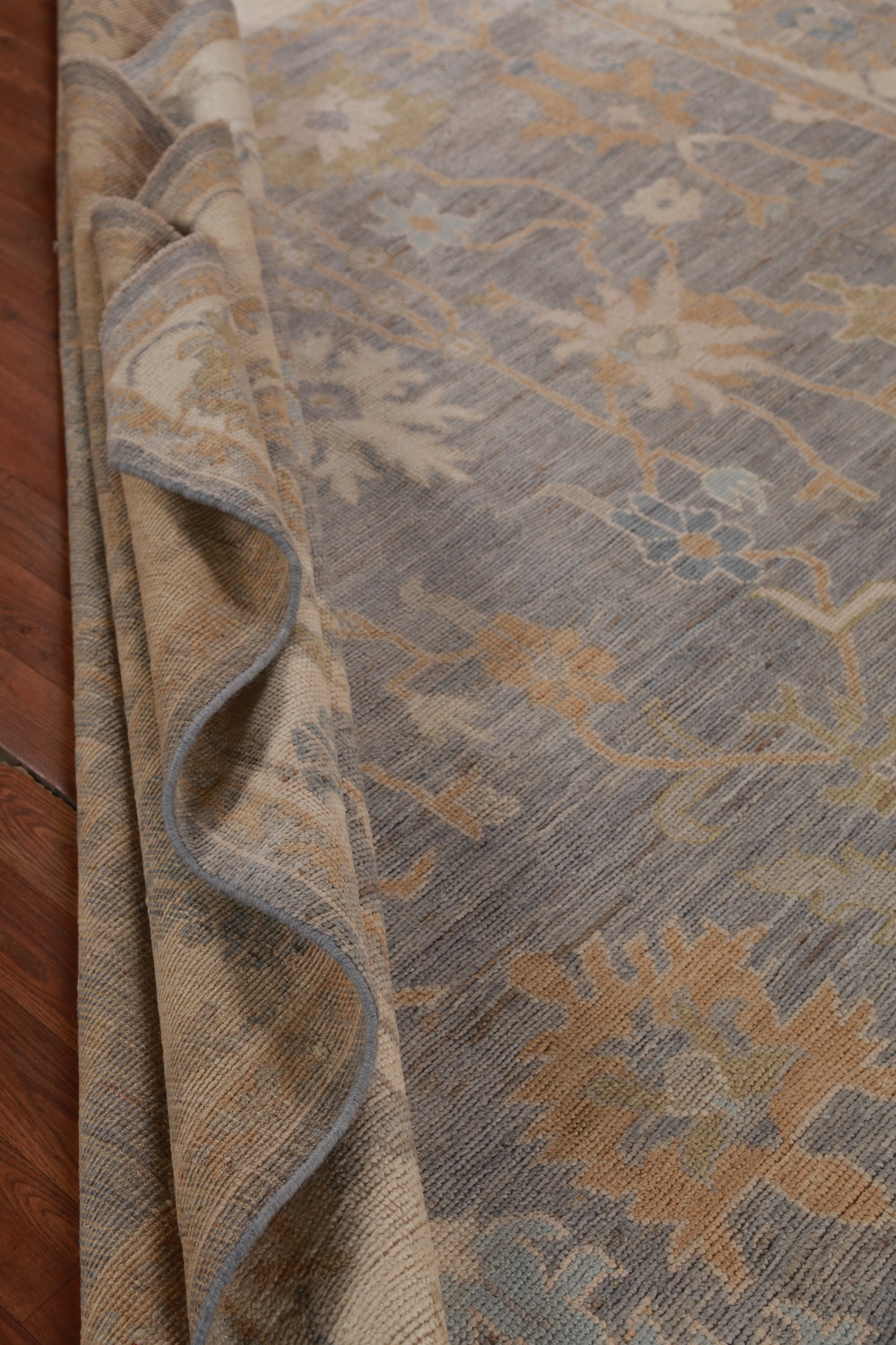 Vegetable Dye Gray Oushak Oriental Area Rug 8x10