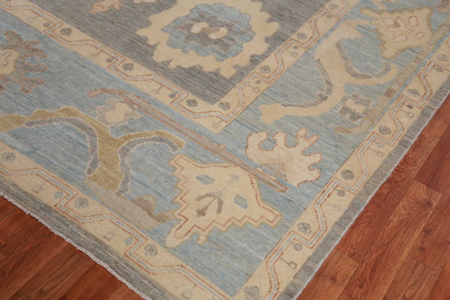 Vegetable Dye Gray Oushak Oriental Area Rug 9x12