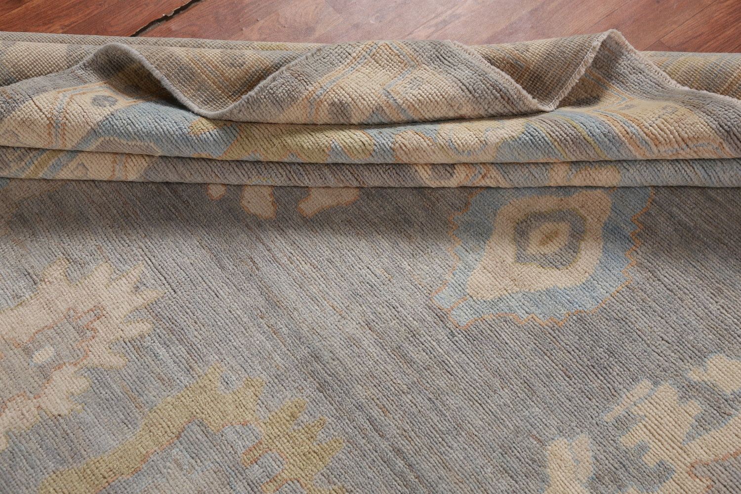 Vegetable Dye Gray Oushak Oriental Area Rug 9x12