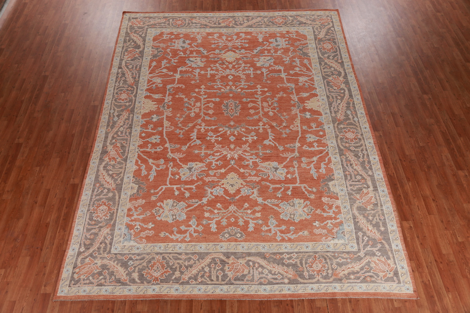 Vegetable Dye Wool Oushak Turkish Area Rug 9x12