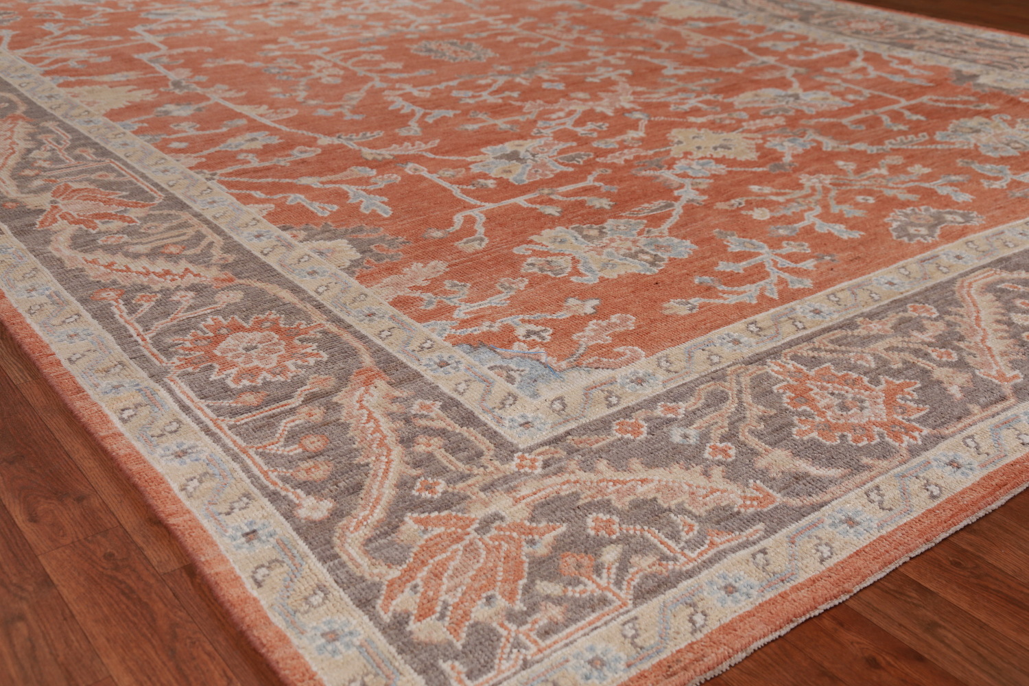 Vegetable Dye Wool Oushak Turkish Area Rug 9x12