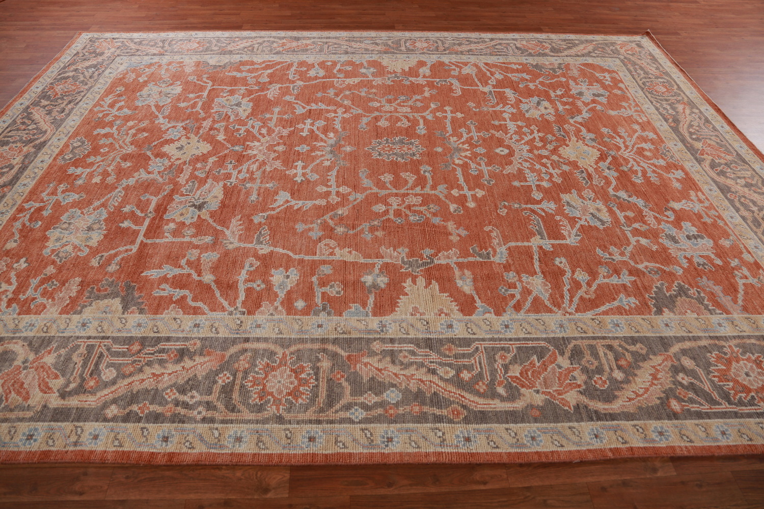 Vegetable Dye Wool Oushak Turkish Area Rug 9x12