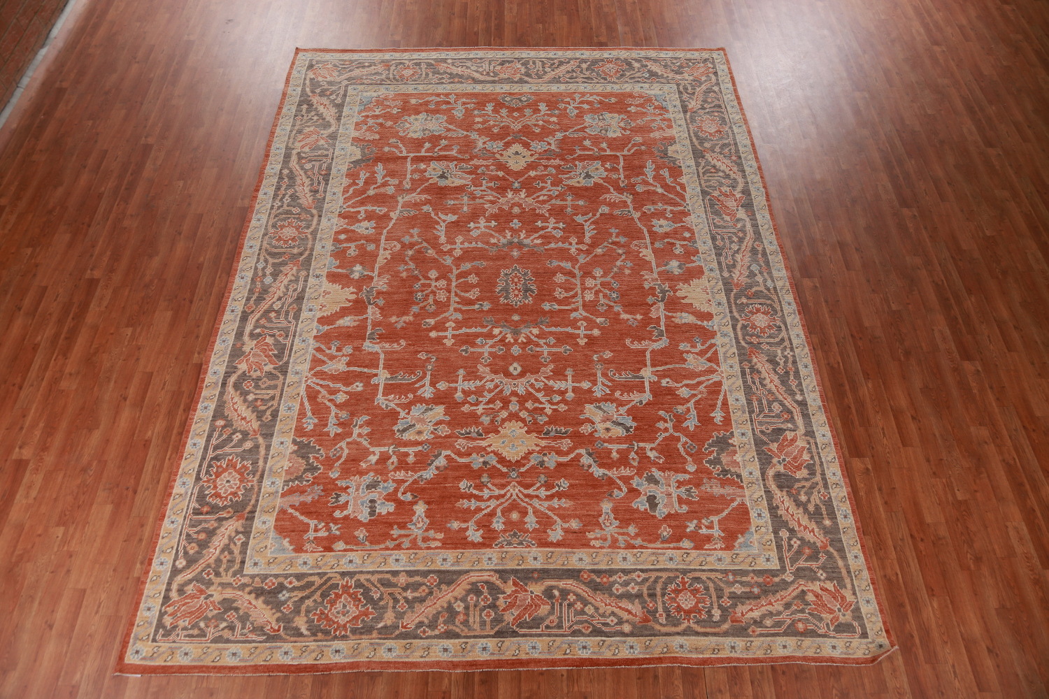 Vegetable Dye Wool Oushak Turkish Area Rug 9x12