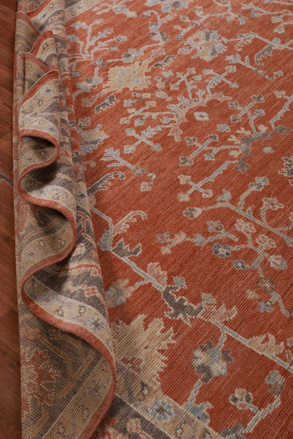 Vegetable Dye Wool Oushak Turkish Area Rug 9x12