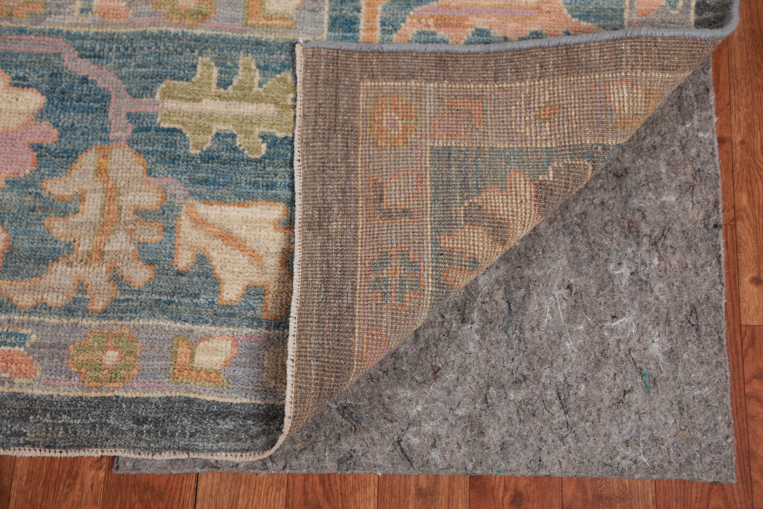 Vegetable Dye Blue Gray Oushak Turkish Area Rug 8x10