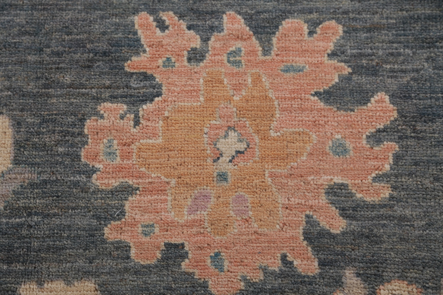 Vegetable Dye Blue Gray Oushak Turkish Area Rug 8x10