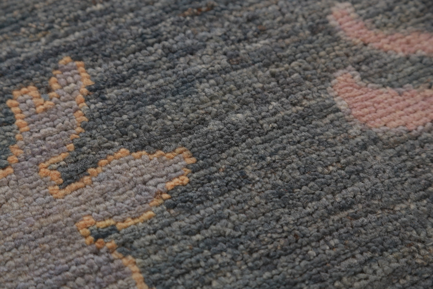 Vegetable Dye Blue Gray Oushak Turkish Area Rug 8x10