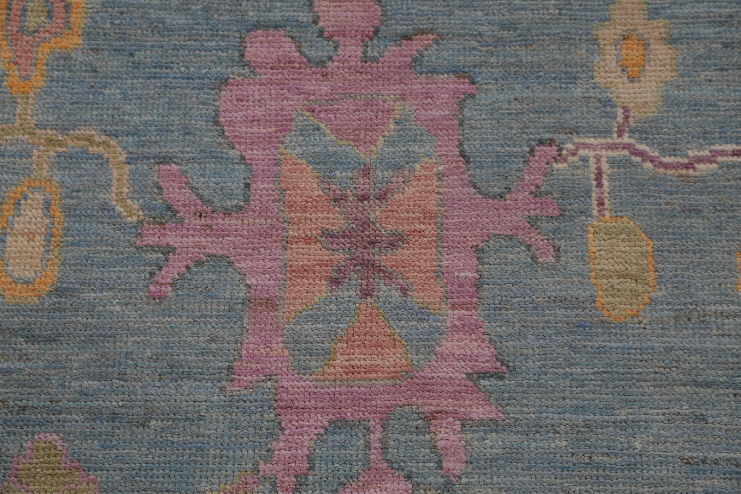 Vegetable Dye Blue Oushak Turkish Area Rug 9x13