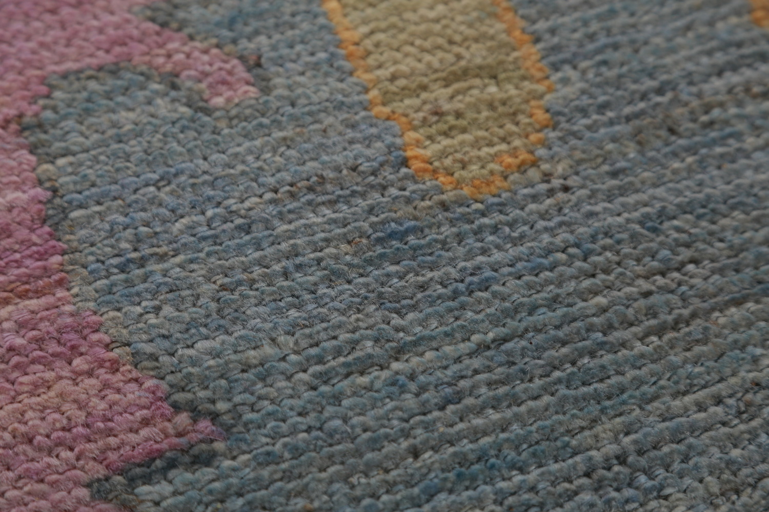 Vegetable Dye Blue Oushak Turkish Area Rug 9x13