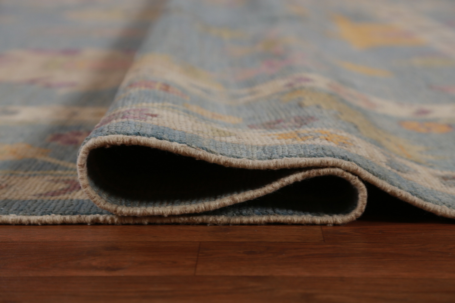 Vegetable Dye Blue Oushak Turkish Area Rug 9x13