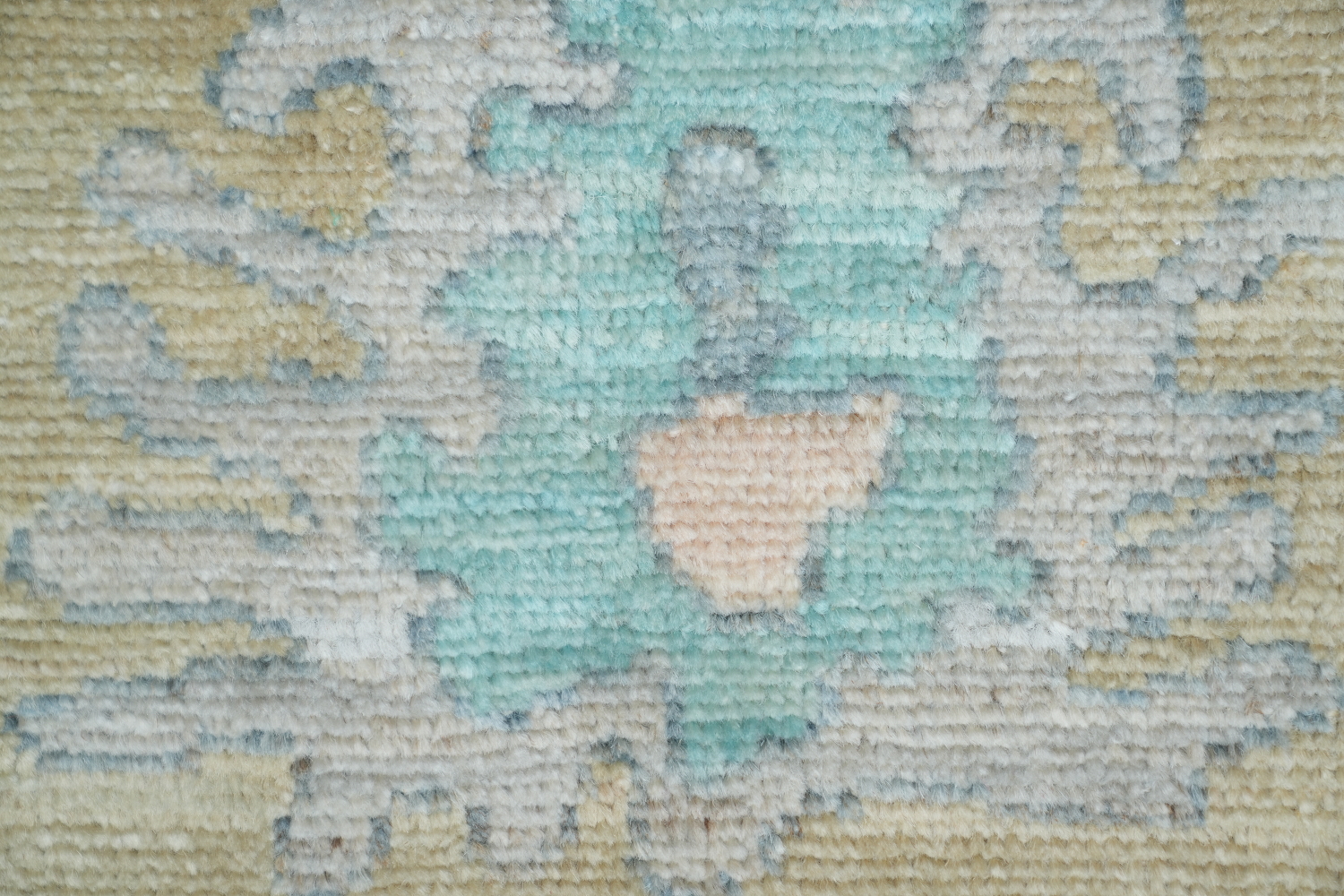 Pastel Floral Muted Grey Vegetable Dye Oushak Turkish Rug 9x12