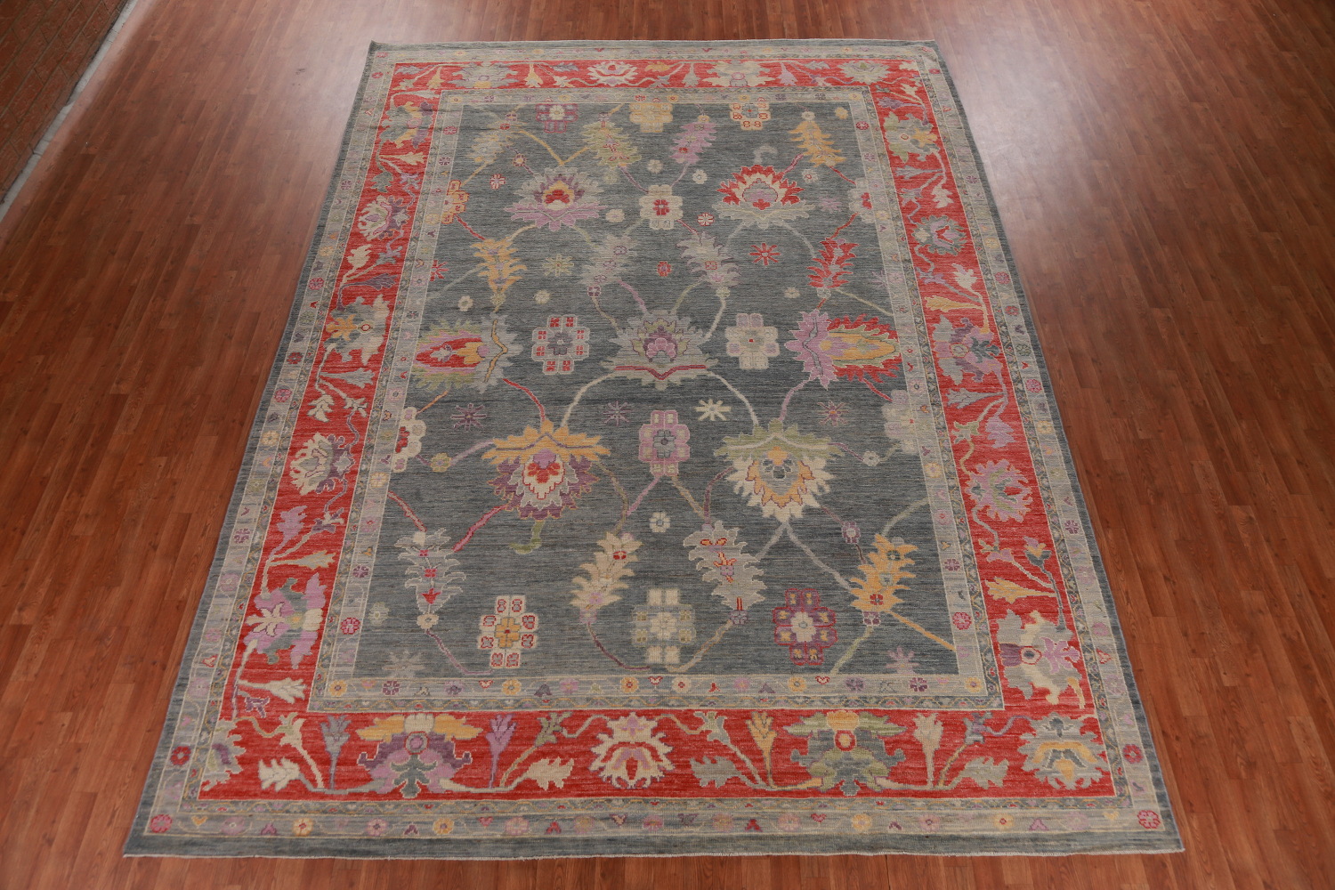 Vegetable Dye Floral Oushak Oriental Large Rug 10x14