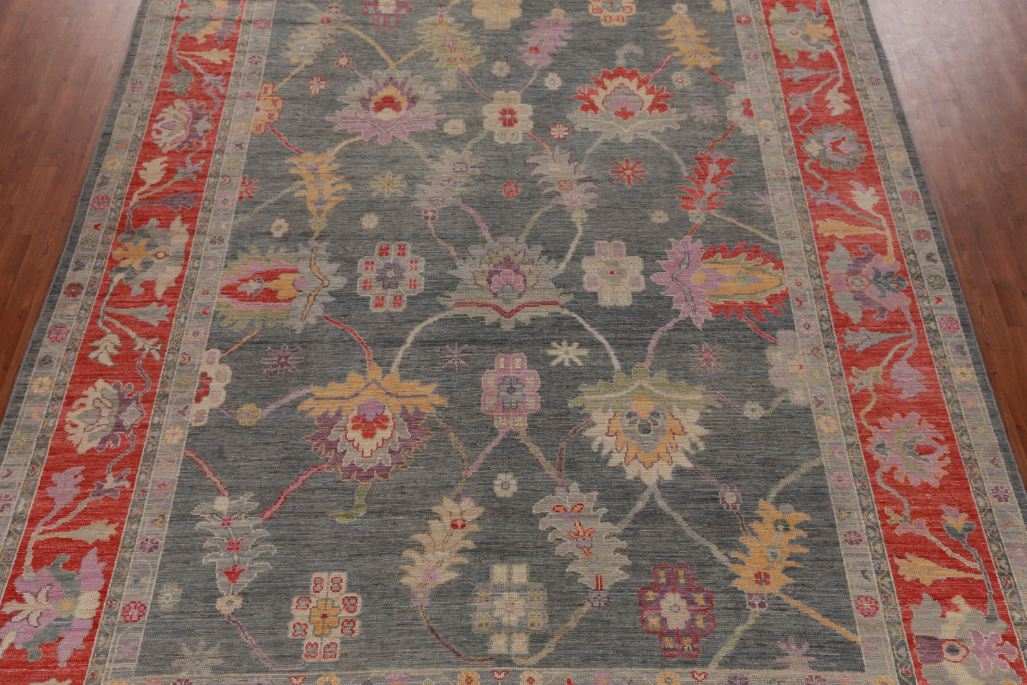 Vegetable Dye Floral Oushak Oriental Large Rug 10x14