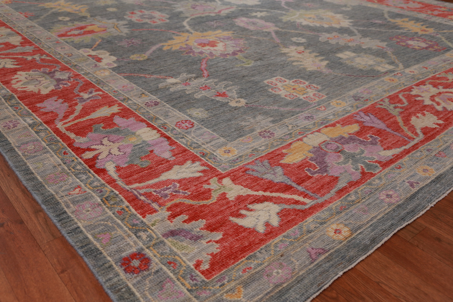 Vegetable Dye Floral Oushak Oriental Large Rug 10x14