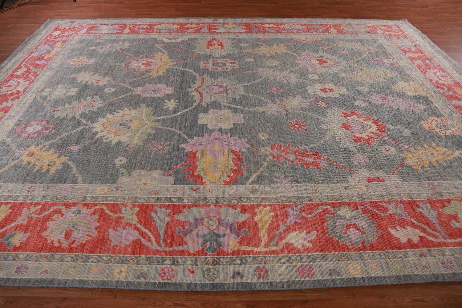 Vegetable Dye Floral Oushak Oriental Large Rug 10x14