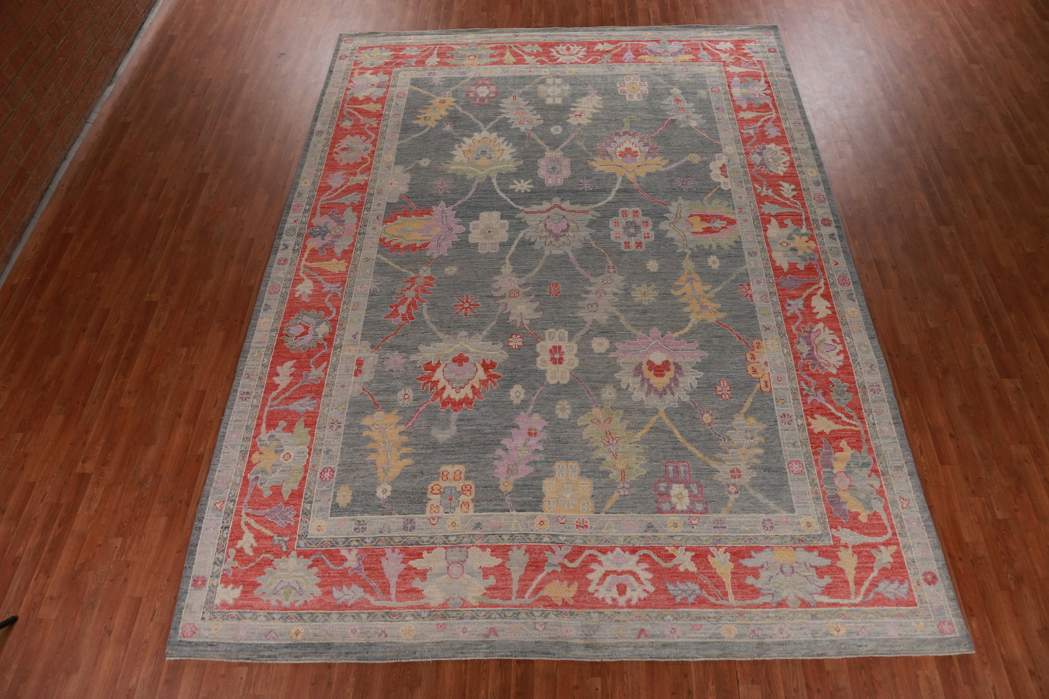 Vegetable Dye Floral Oushak Oriental Large Rug 10x14
