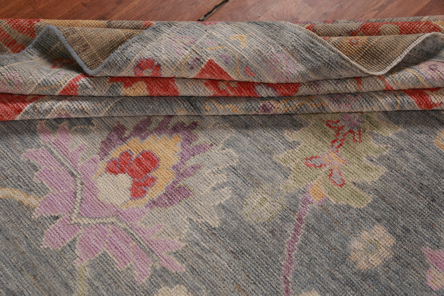 Vegetable Dye Floral Oushak Oriental Large Rug 10x14
