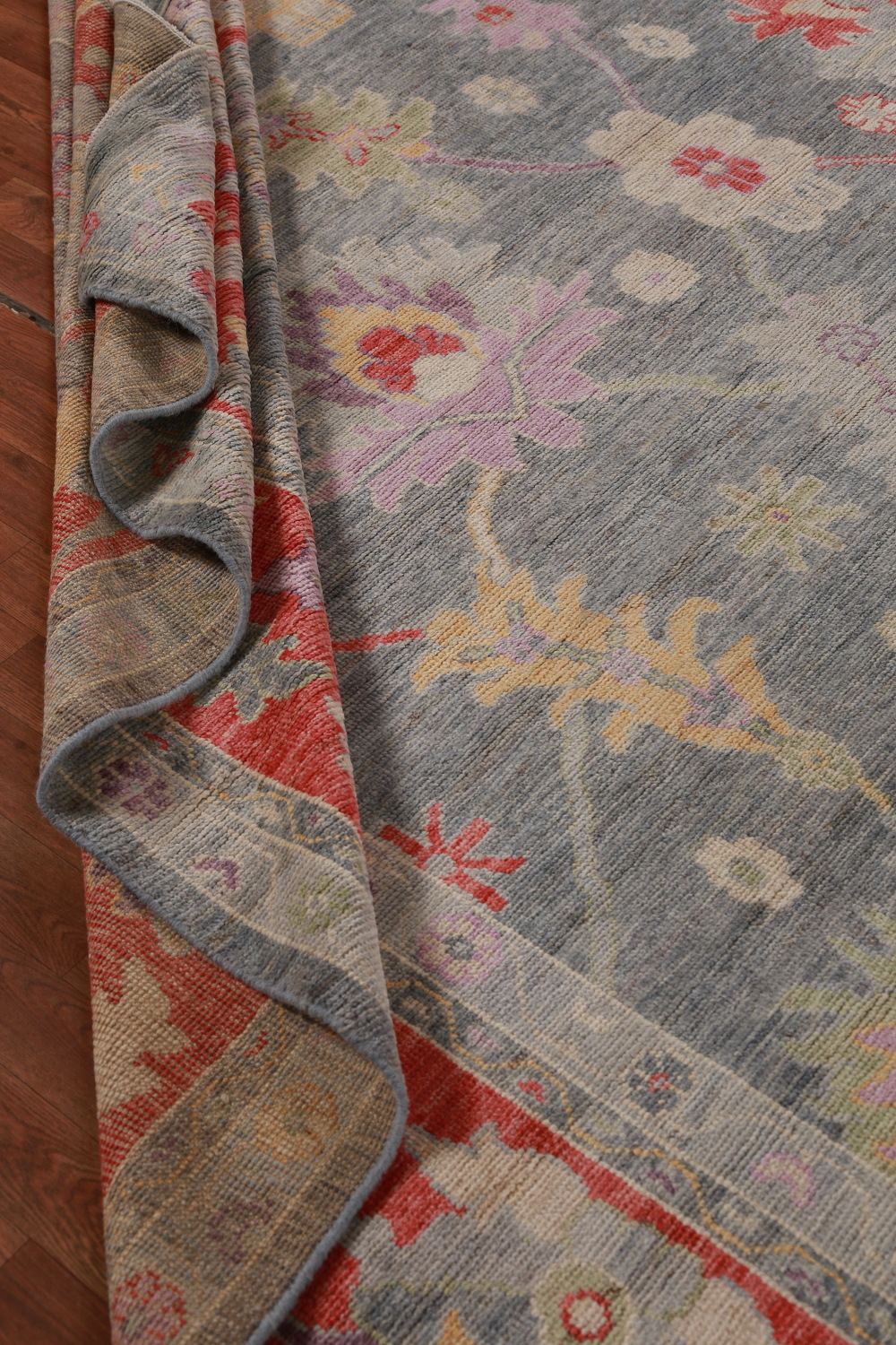 Vegetable Dye Floral Oushak Oriental Large Rug 10x14