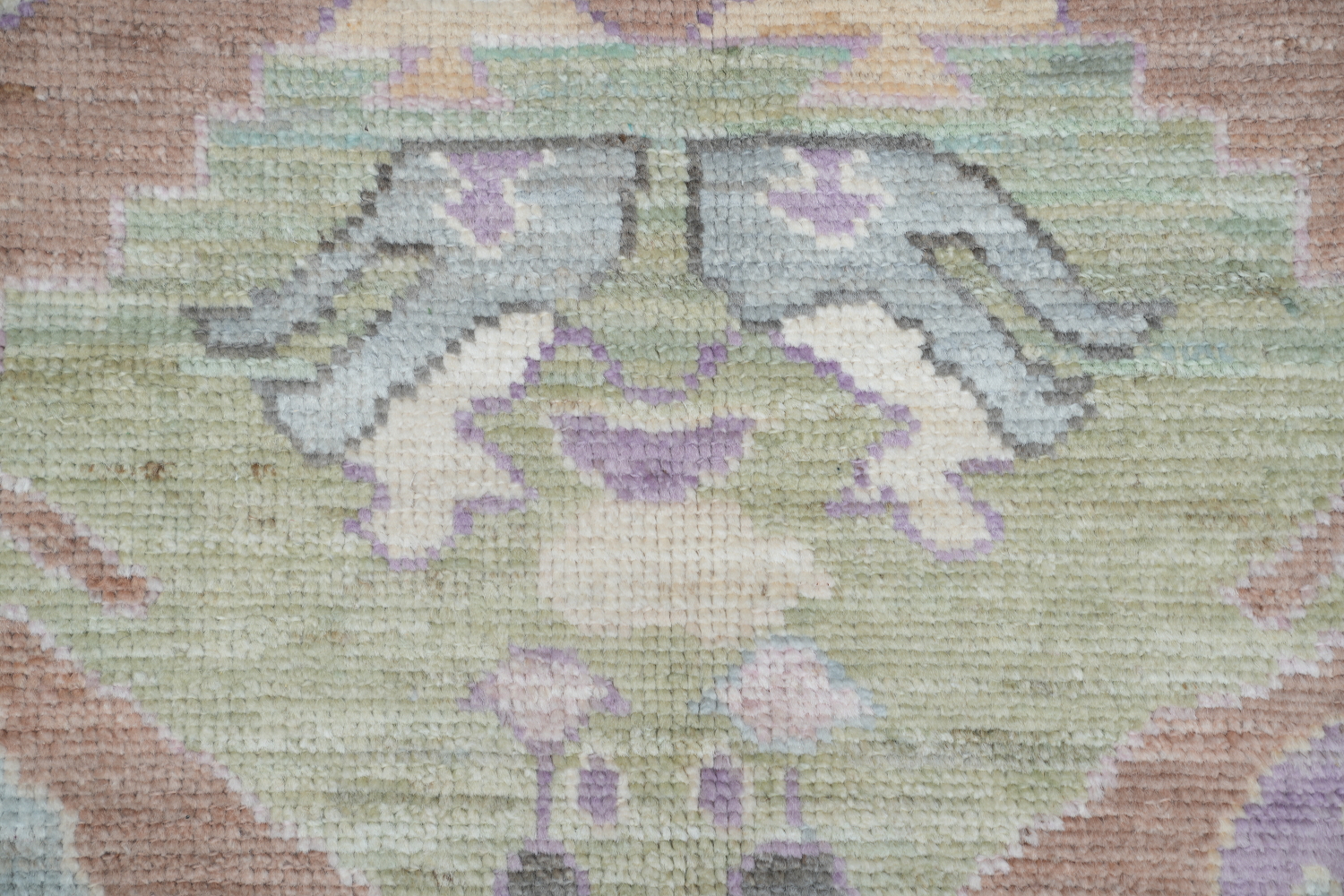 Rust and Gray Oushak Vegetable Dye Area Rug 9x12