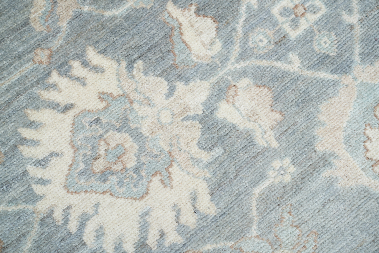 Vegetable Dye Muted Grey Oushak Turkish Area Rug 9x12