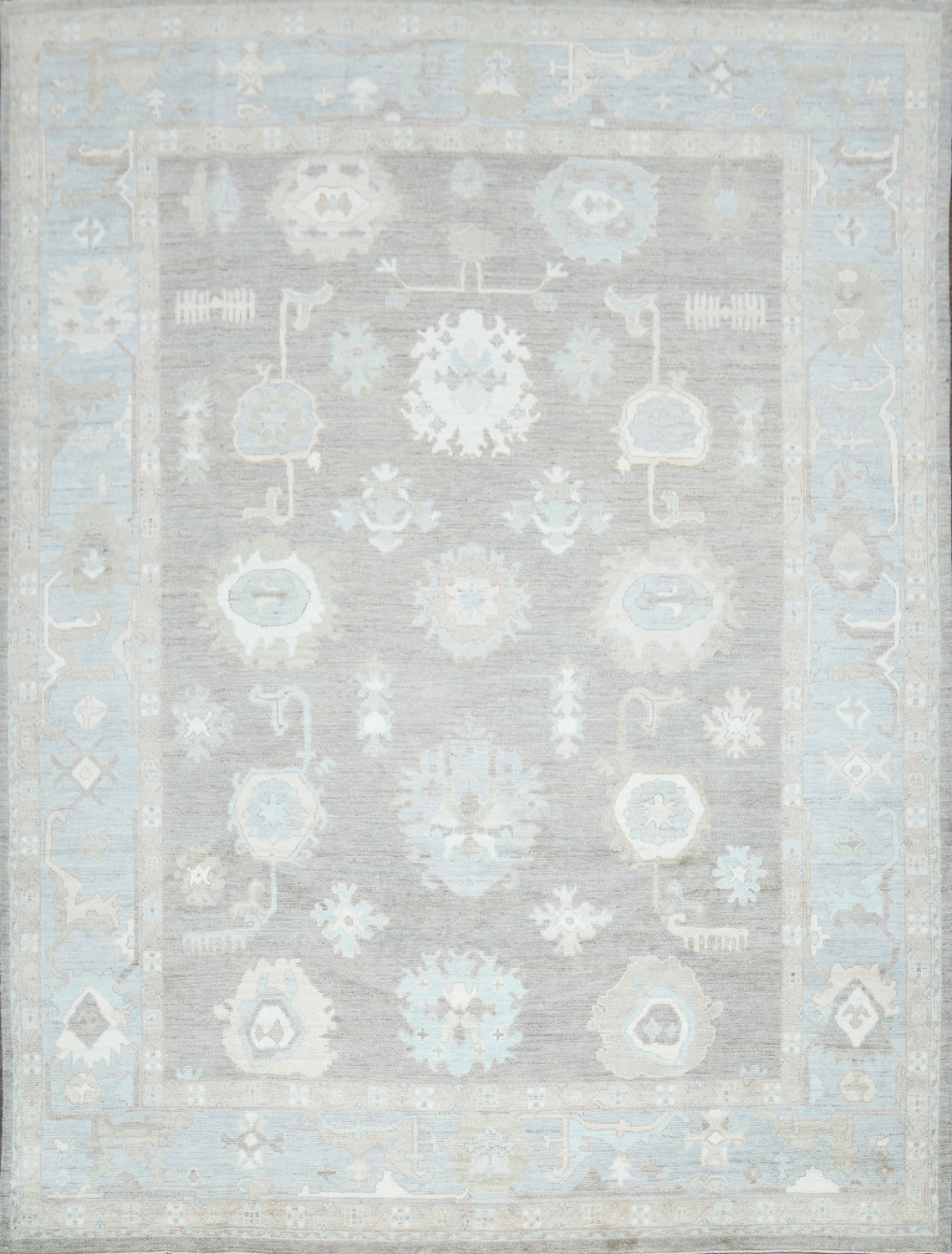 Vegetable Dye Pastel Color Oushak Turkish Area Rug 9x12