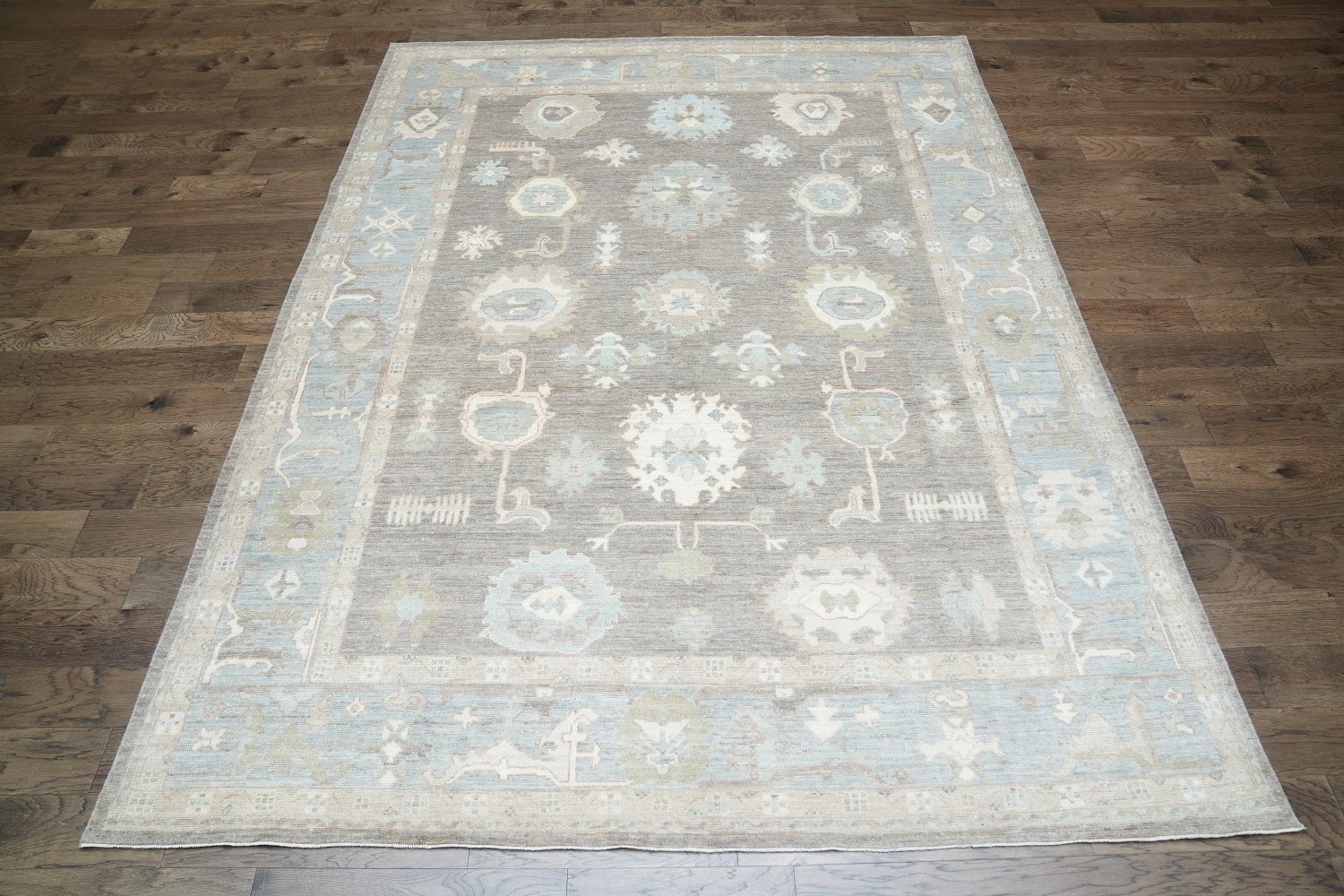 Vegetable Dye Pastel Color Oushak Turkish Area Rug 9x12
