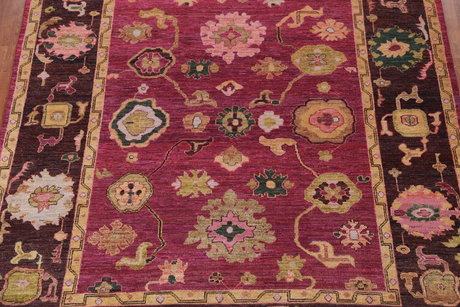 Vegetable Dye Floral Oushak Turkish Area Rug 8x10