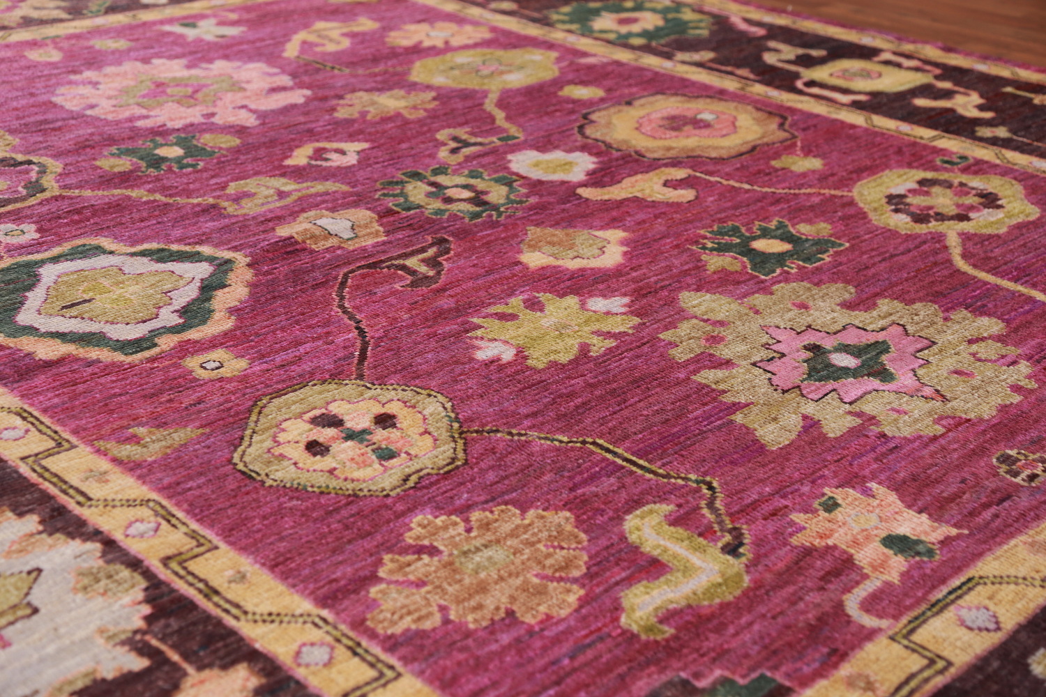 Vegetable Dye Floral Oushak Turkish Area Rug 8x10