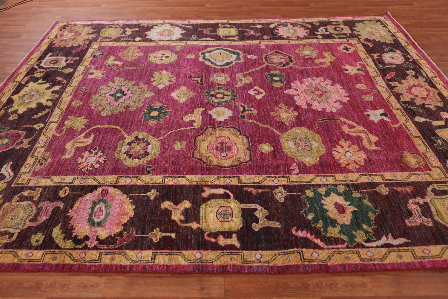 Vegetable Dye Floral Oushak Turkish Area Rug 8x10