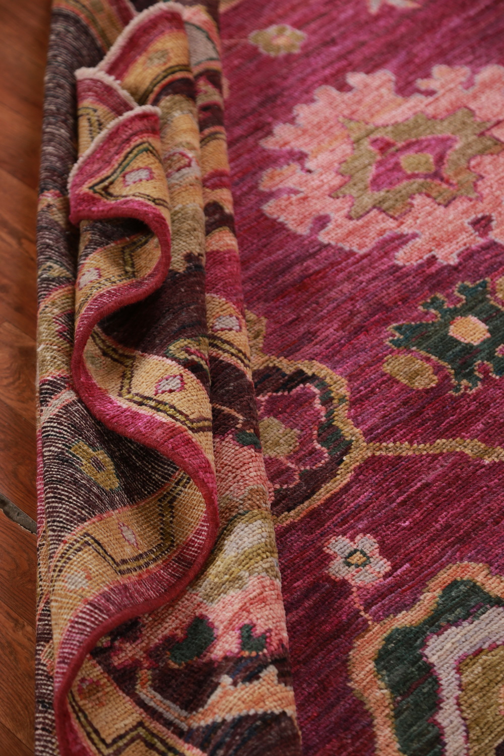 Vegetable Dye Floral Oushak Turkish Area Rug 8x10