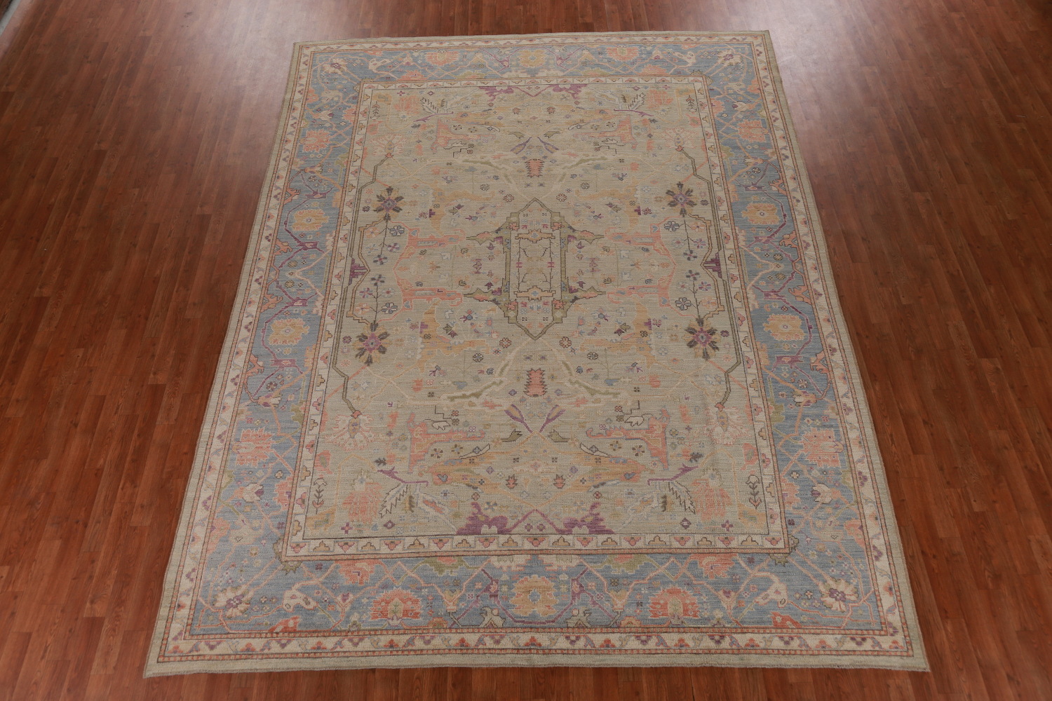 Vegetable Dye Wool Oushak Turkish Area Rug 9x12