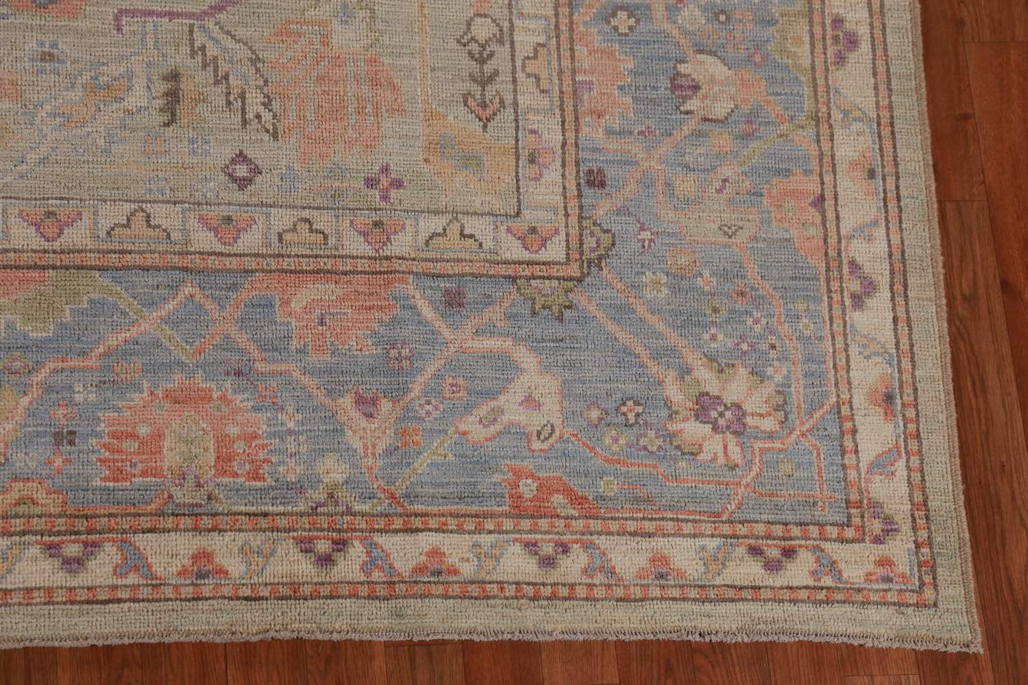Vegetable Dye Wool Oushak Turkish Area Rug 9x12