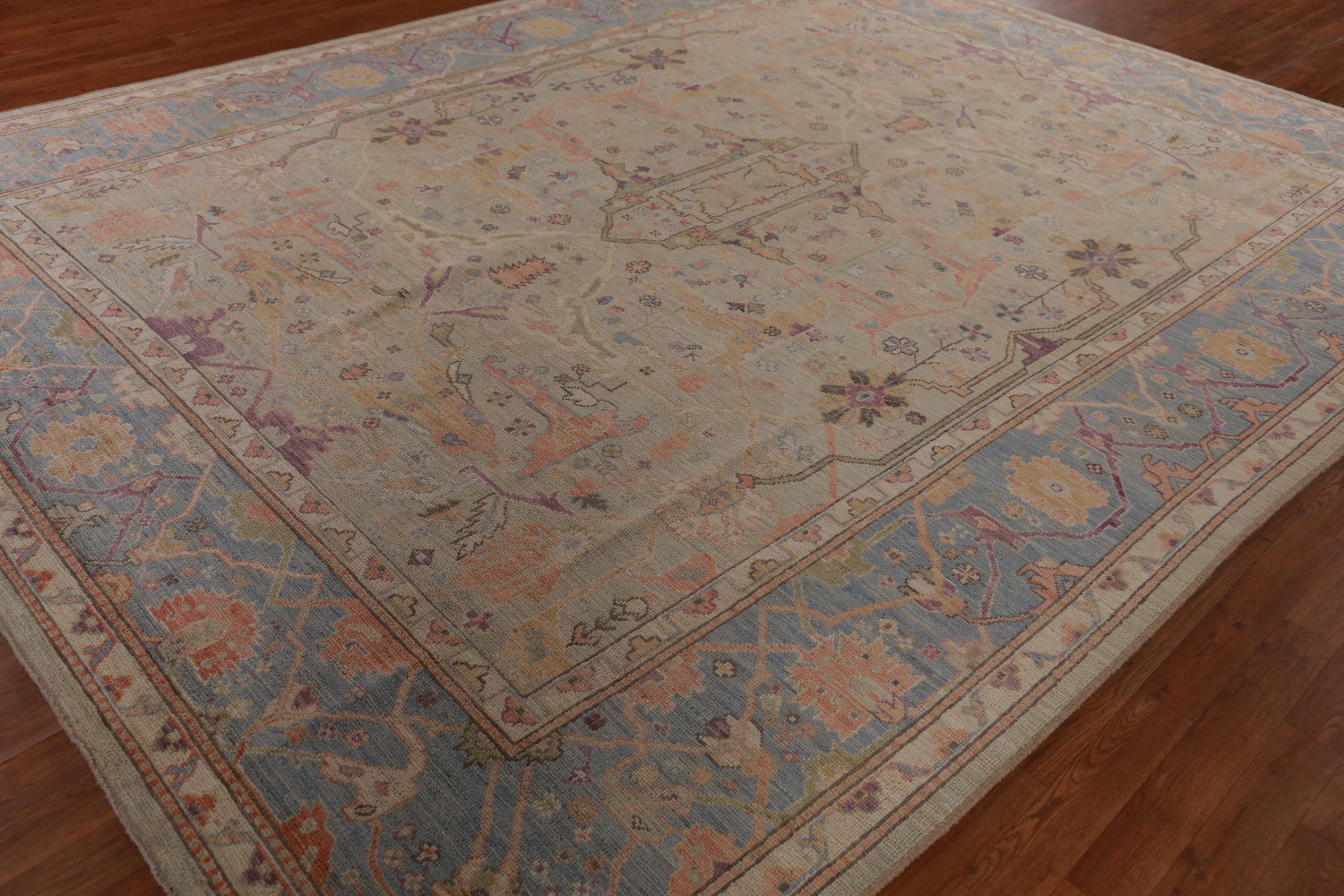 Vegetable Dye Wool Oushak Turkish Area Rug 9x12
