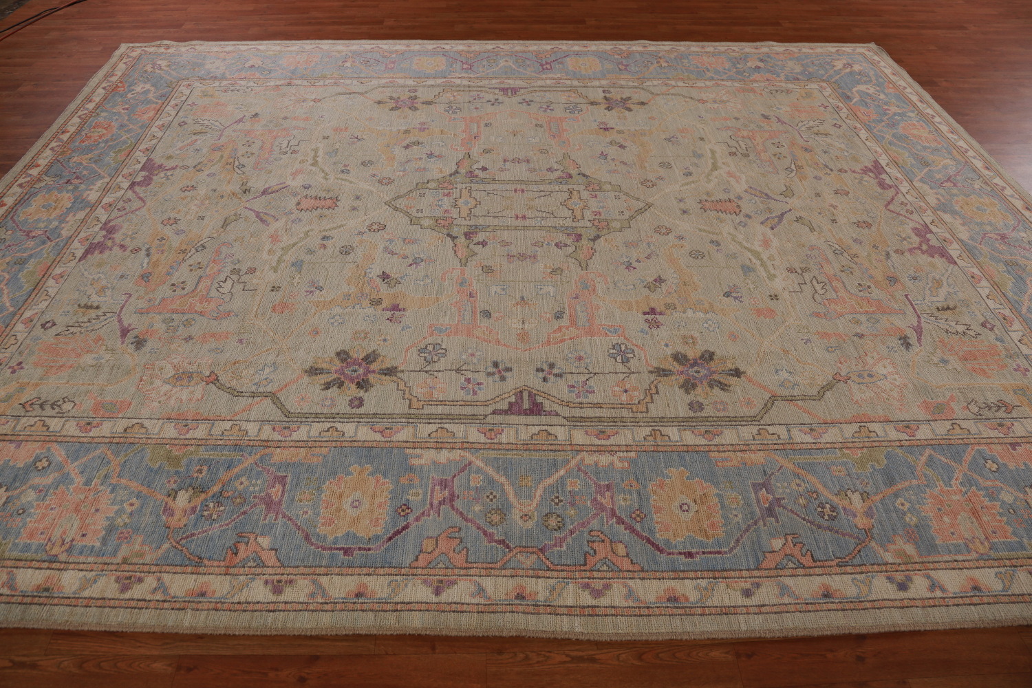 Vegetable Dye Wool Oushak Turkish Area Rug 9x12
