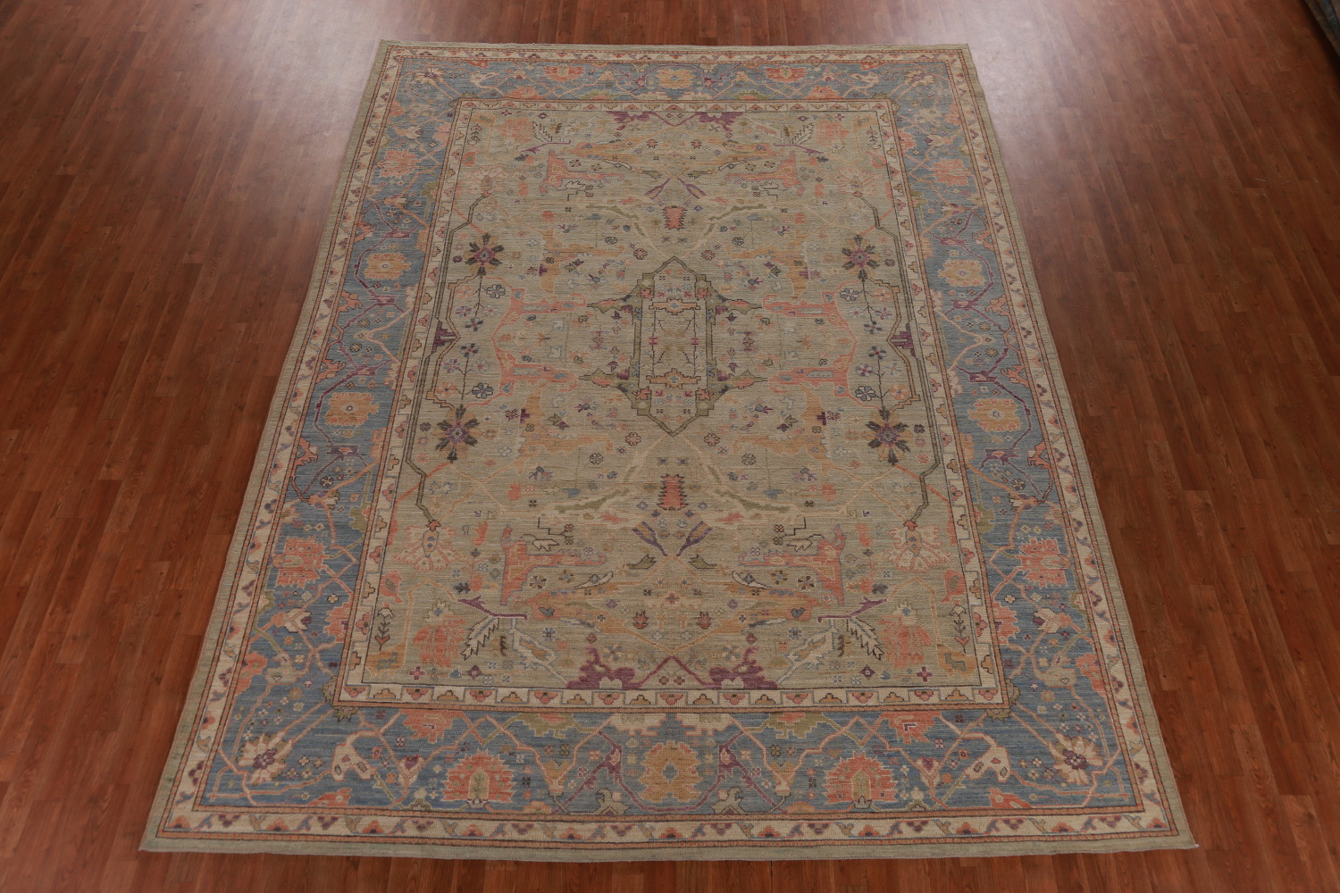 Vegetable Dye Wool Oushak Turkish Area Rug 9x12