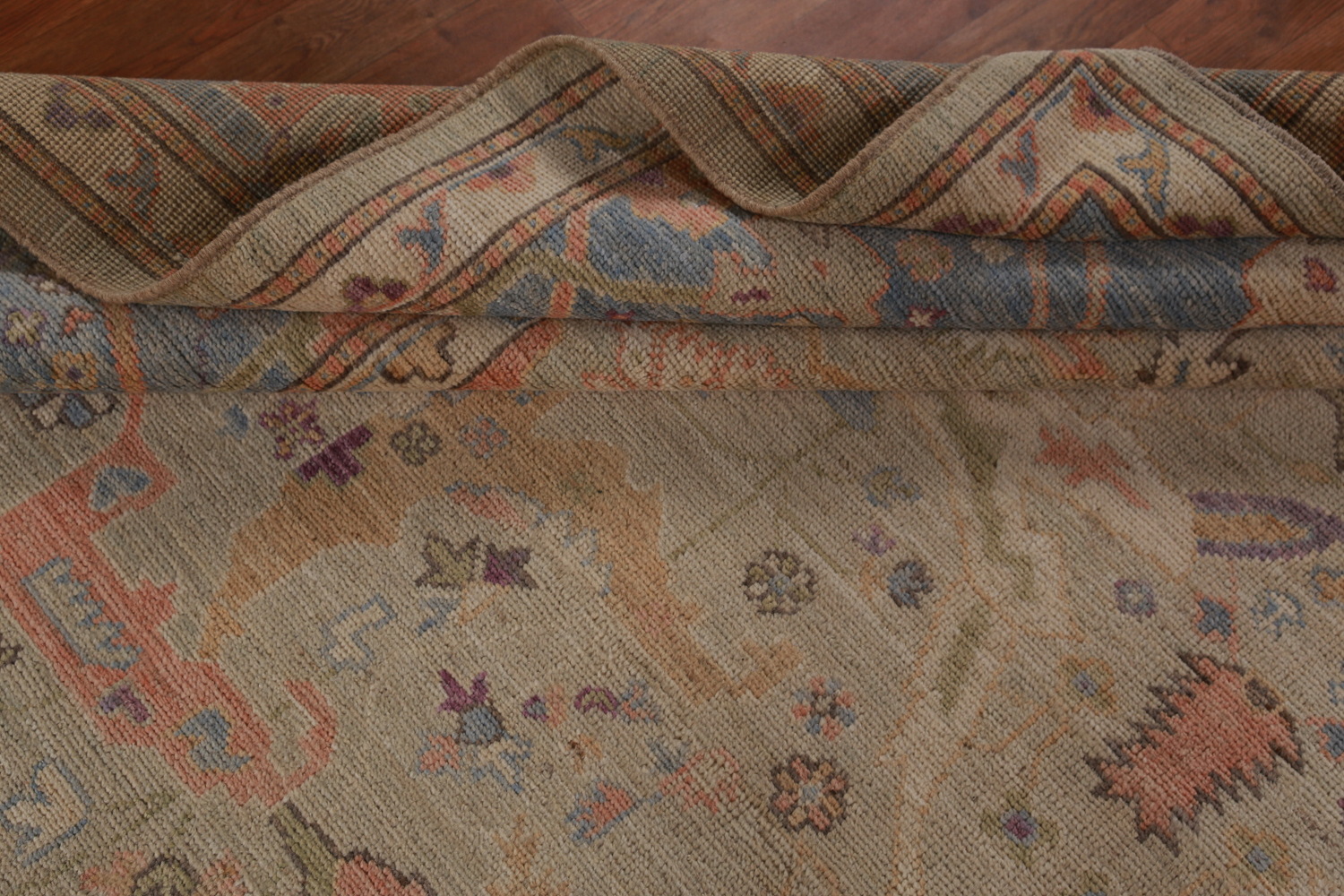 Vegetable Dye Wool Oushak Turkish Area Rug 9x12