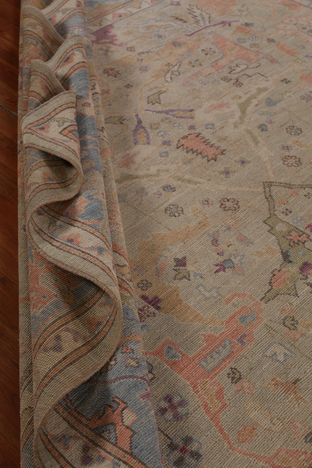 Vegetable Dye Wool Oushak Turkish Area Rug 9x12