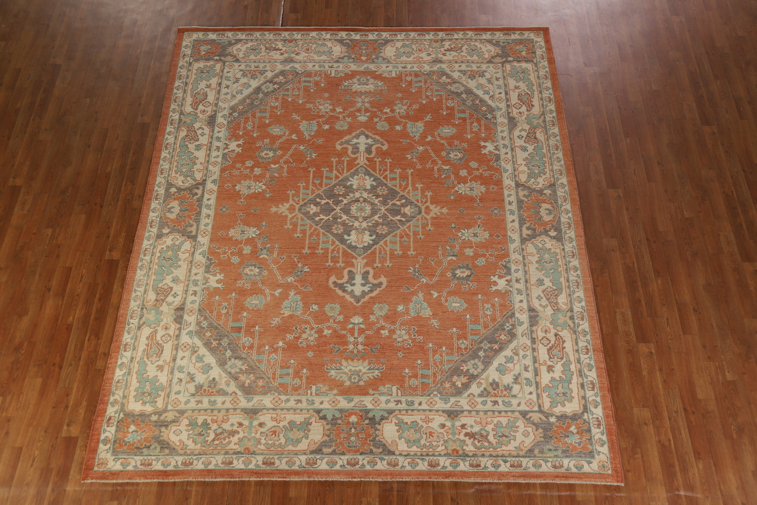 Handmade Orange Oushak Vegetable Dye Area Rug 8x10