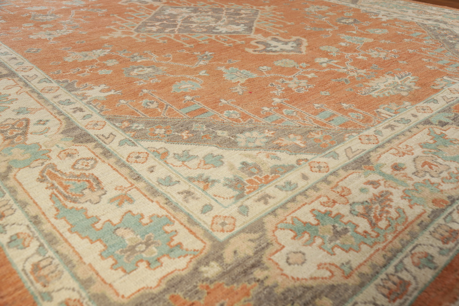 Handmade Orange Oushak Vegetable Dye Area Rug 8x10