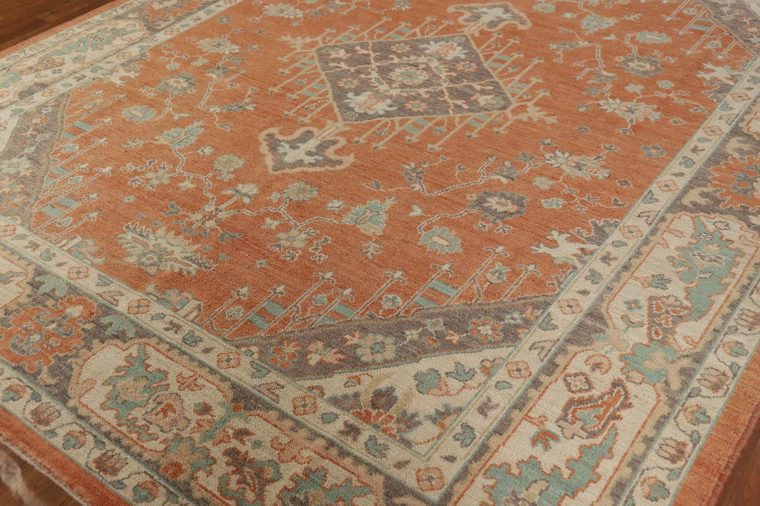 Handmade Orange Oushak Vegetable Dye Area Rug 8x10
