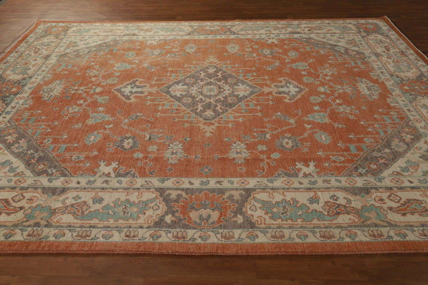 Handmade Orange Oushak Vegetable Dye Area Rug 8x10