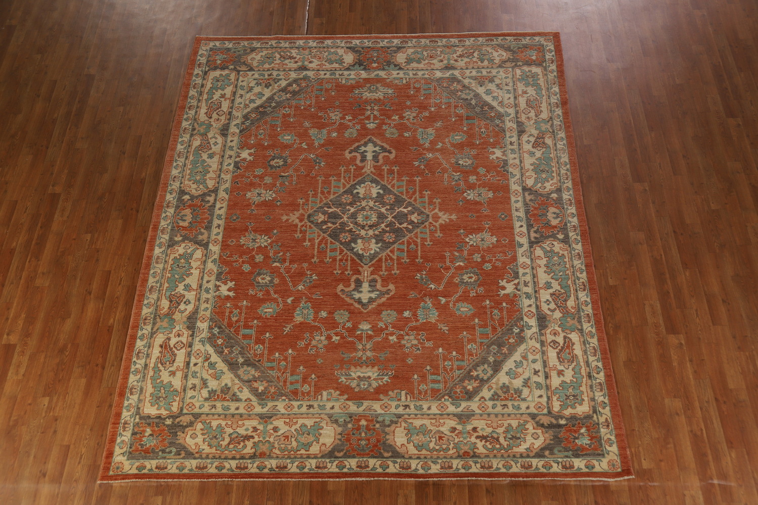 Handmade Orange Oushak Vegetable Dye Area Rug 8x10