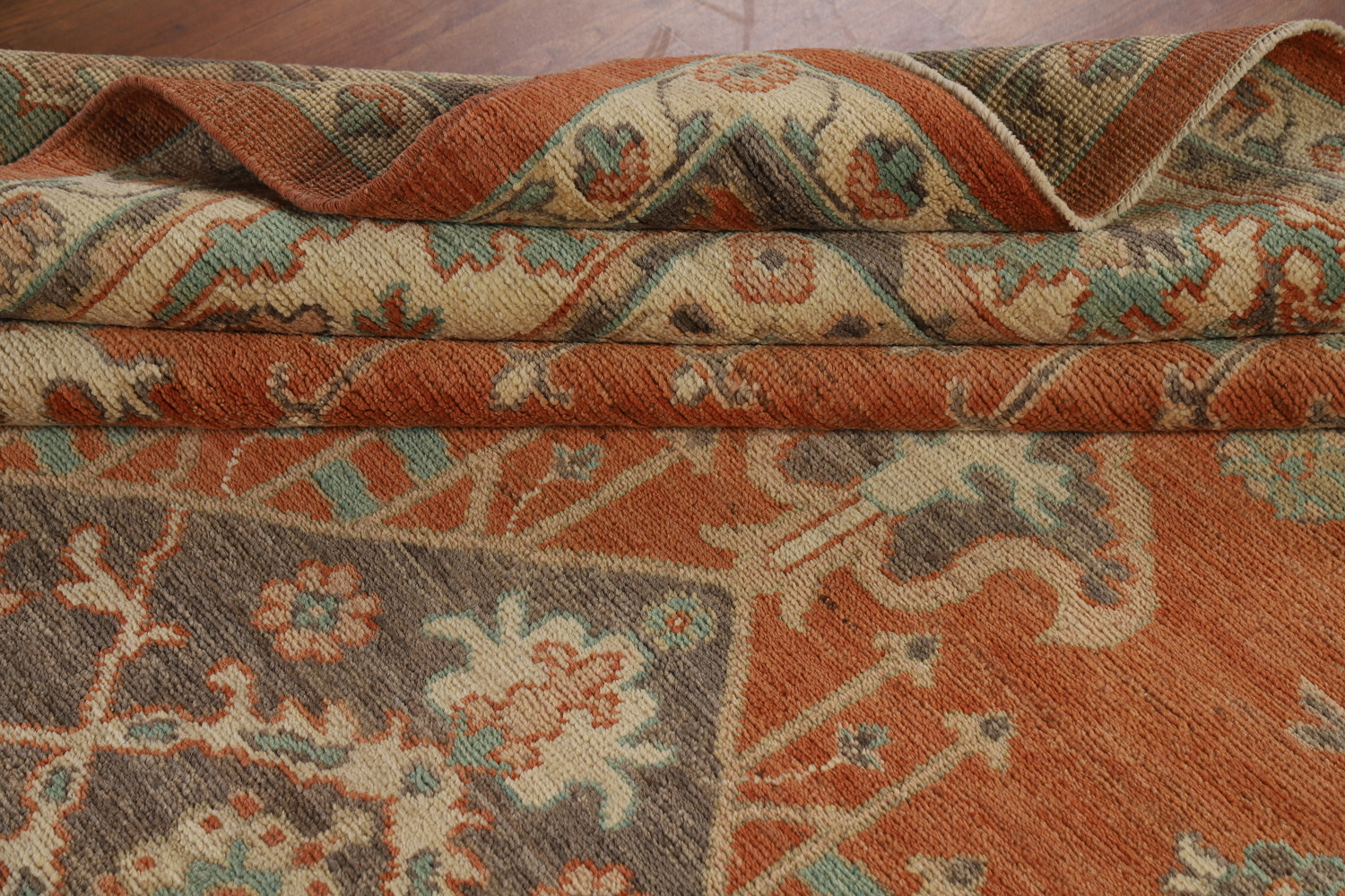 Handmade Orange Oushak Vegetable Dye Area Rug 8x10