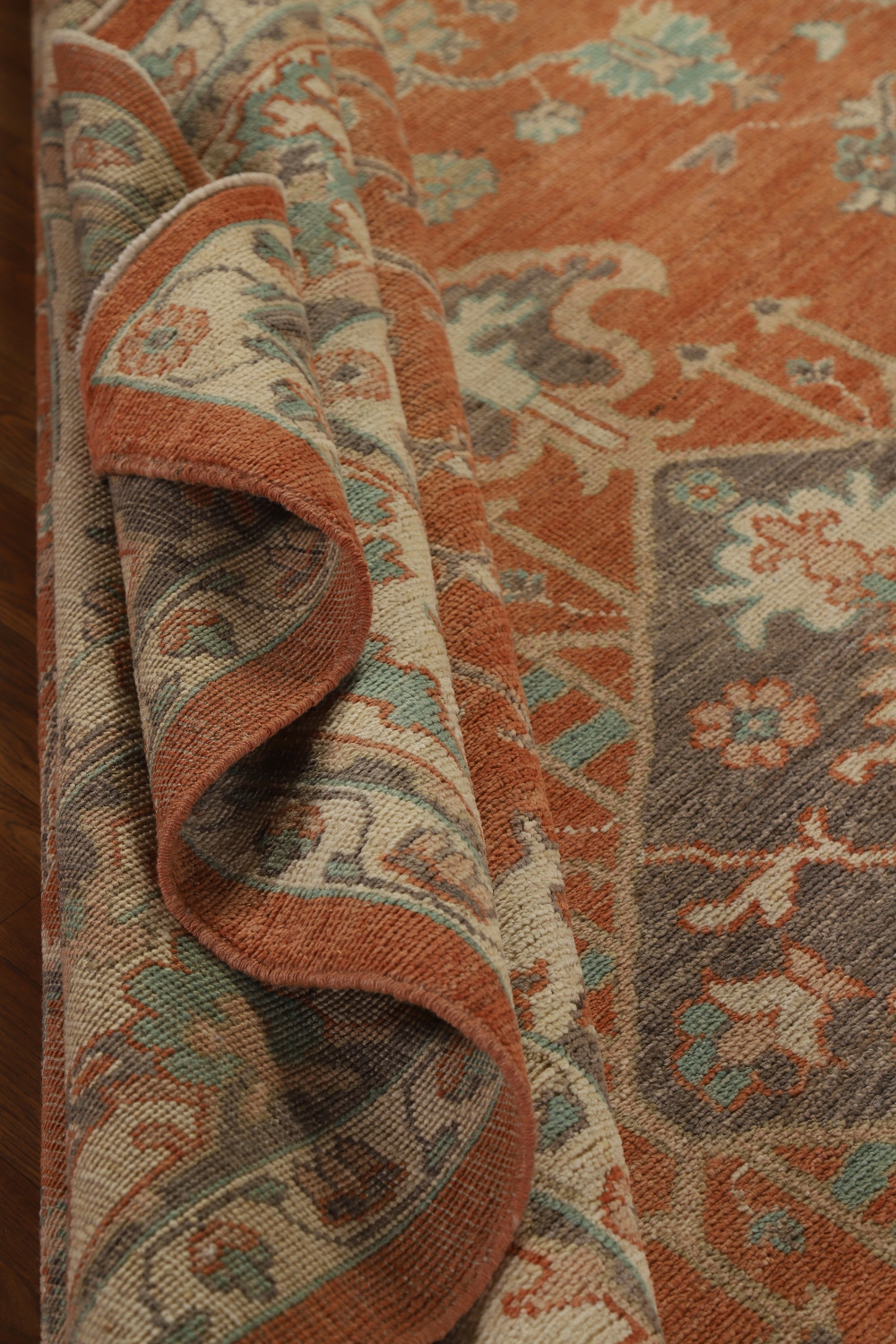 Handmade Orange Oushak Vegetable Dye Area Rug 8x10
