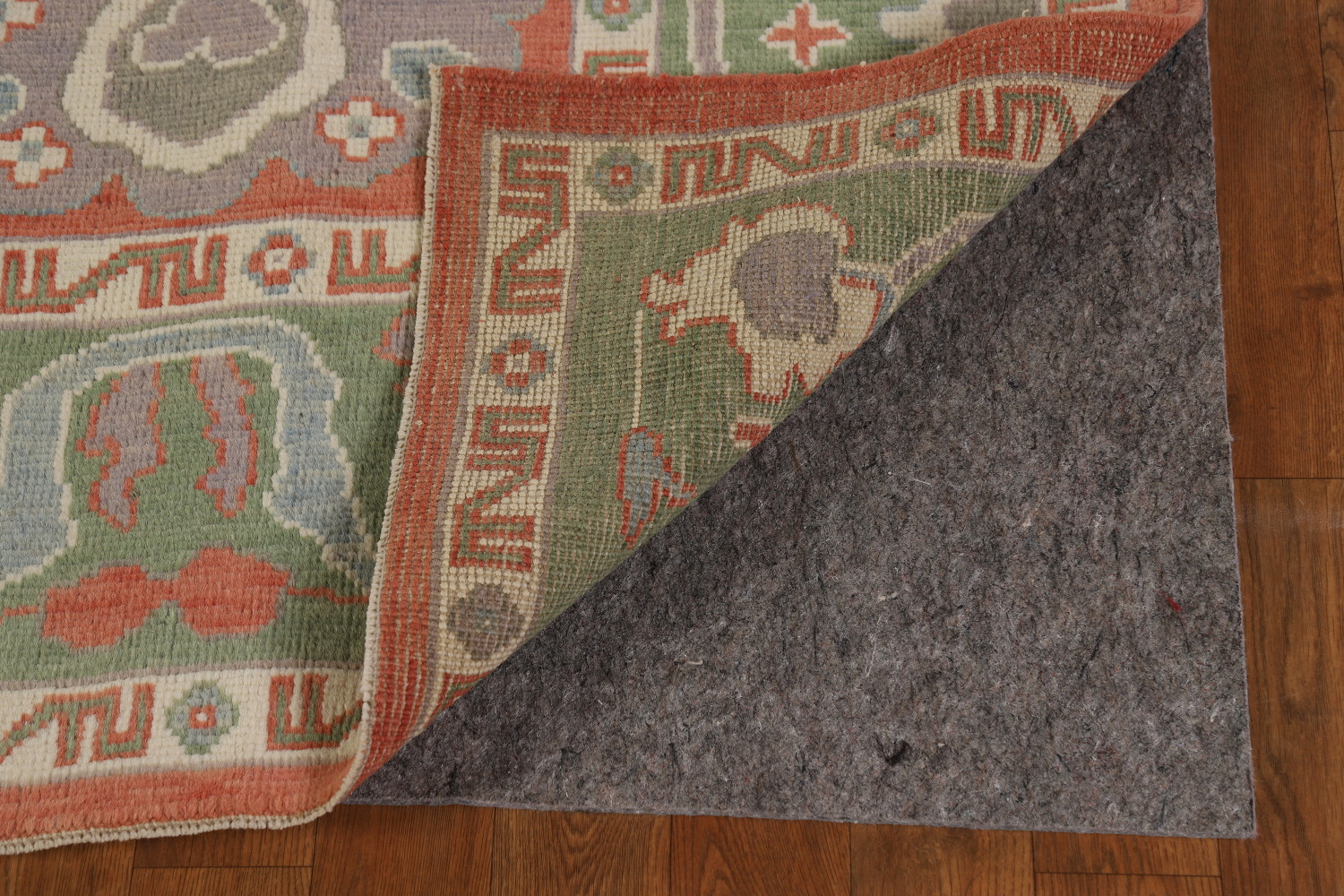 Vegetable Dye Floral Oushak Turkish Area Rug 6x9