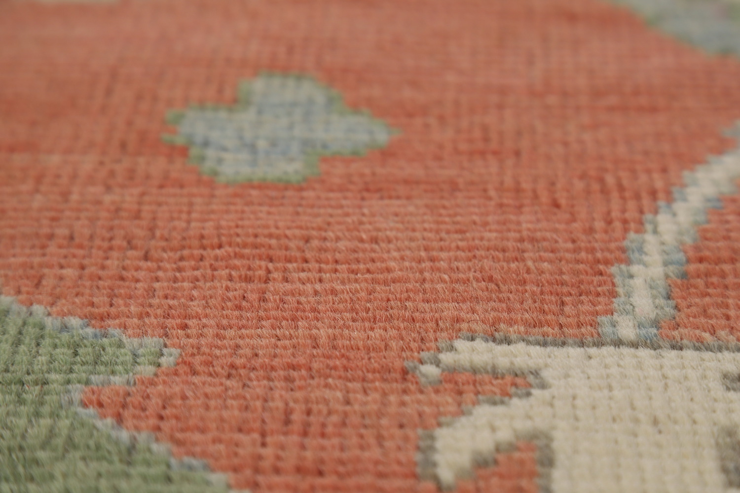Vegetable Dye Floral Oushak Turkish Area Rug 6x9